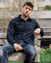 7oz Cotton Linen Chambray Work Shirt - Indigo