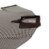 Knit Short Sleeve Polo In And Ecru Striped Cotton