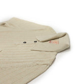 Short Sleeve Polo In Perforated Stripe Linen