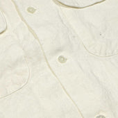 Open Collar Short Sleeve Shirt In Flax
