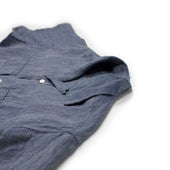 Open Collar Short Sleeve Shirt In Colored Stripe Flax