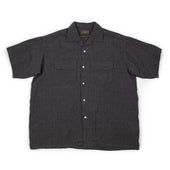 Open Collar Short Sleeve Shirt In Flax