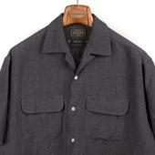 Open Collar Short Sleeve Shirt In Flax