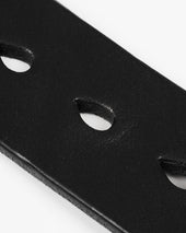 Heavy Duty "Tochigi" Leather Belt with Brass Garrison Buckle - Black