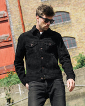 Horsehide Suede Modified Type III Jacket - Black