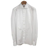 Hand Sewn Marcella Bib Tuxedo Shirt With Single Cuffs Removable Button Strip
