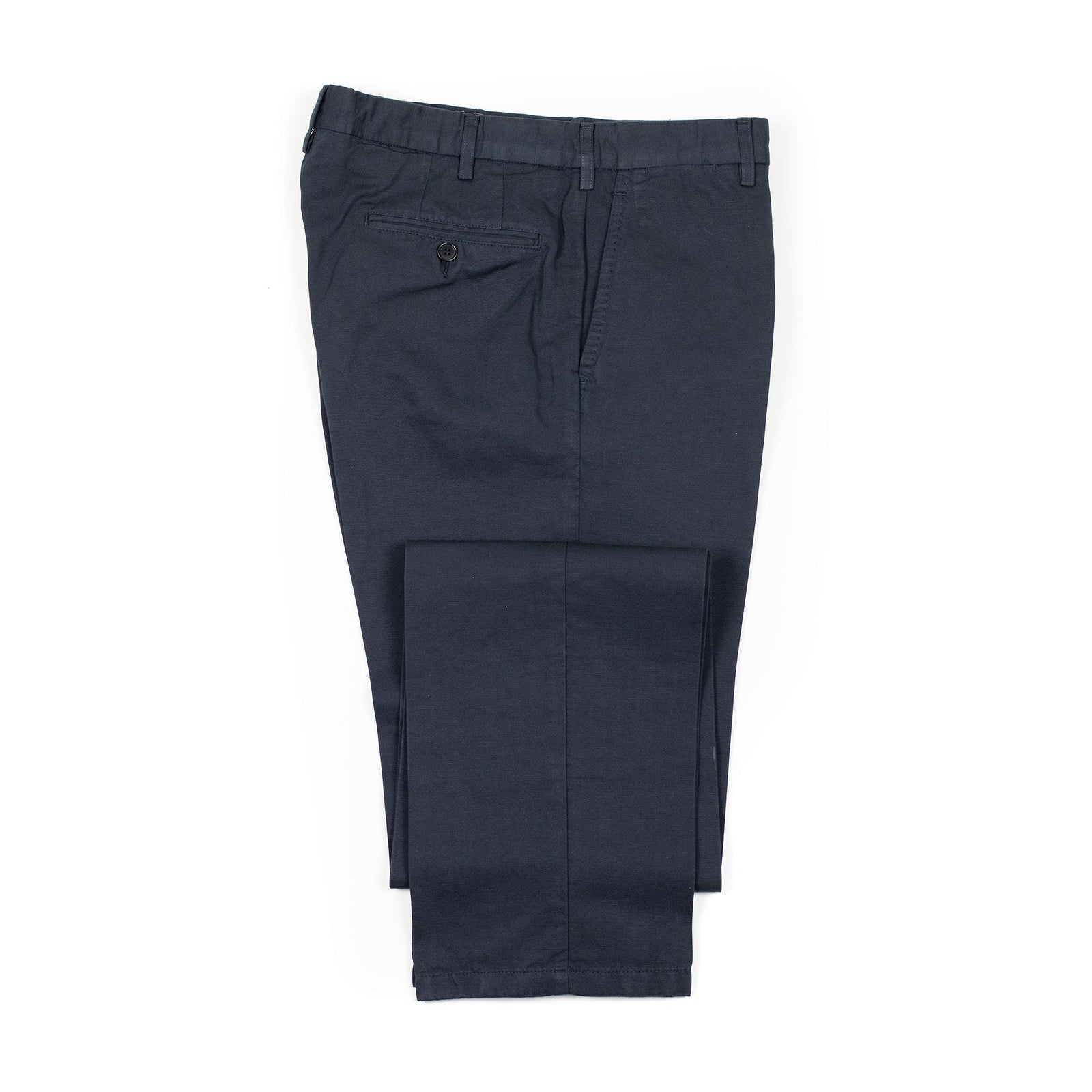 Midtown Flat Front Trousers In Medium Weight Cotton Linen