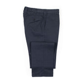 Midtown flat-front trousers in navy medium-weight cotton/linen