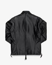 Japanese Horsehide Rider’s Jacket with Collar - Black (Tea-Core Dyed)