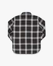 9oz Selvedge Flannel Check Work Shirt - Black
