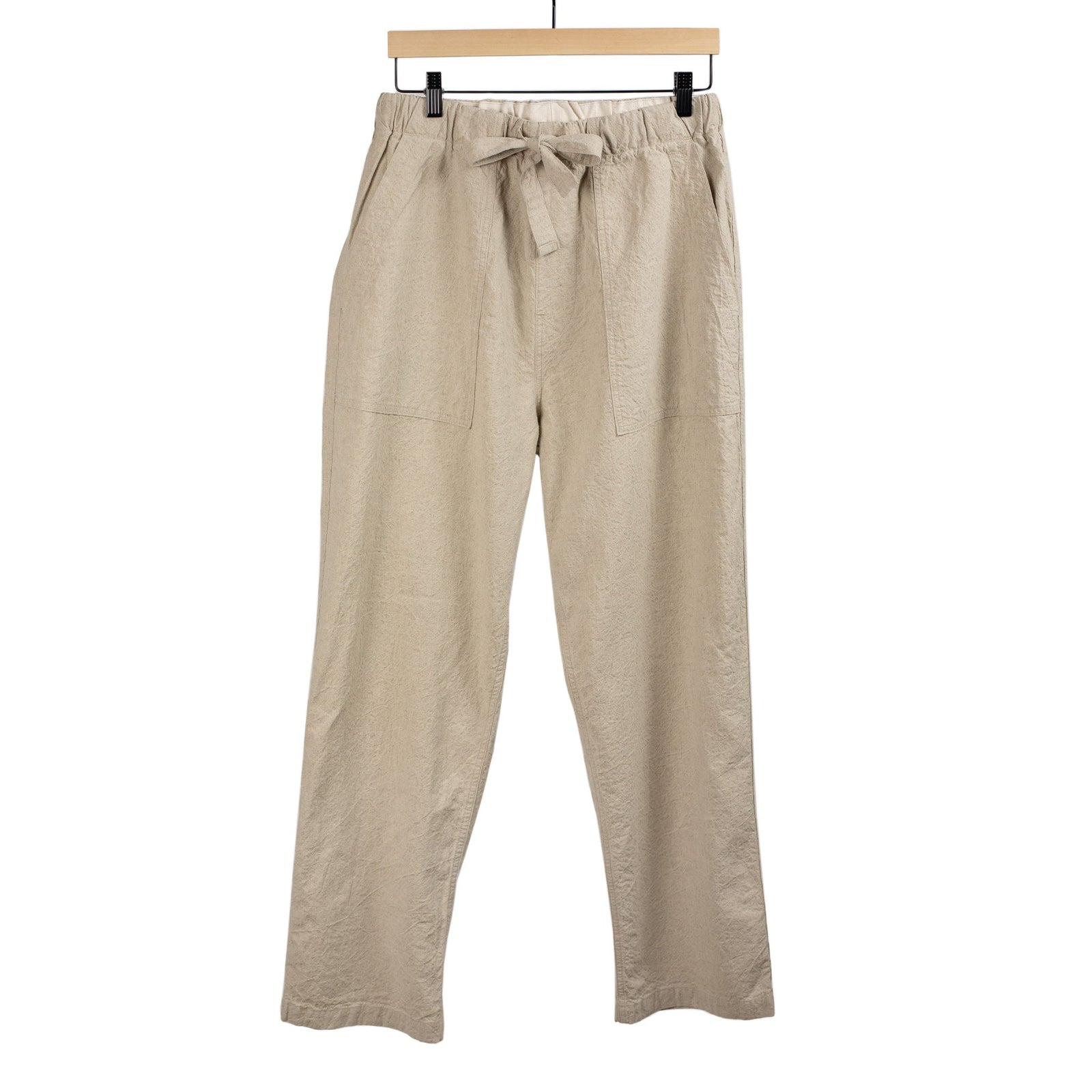 Baker Easy Pants In Natural Color Linen And Cotton