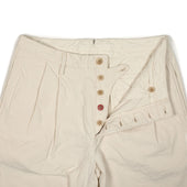 Pleated Shorts In Kurashiki Natural 10oz Washed Cotton Canvas