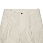 Aantioco Single Pleat Trousers In Panna Off White Cotton Twill