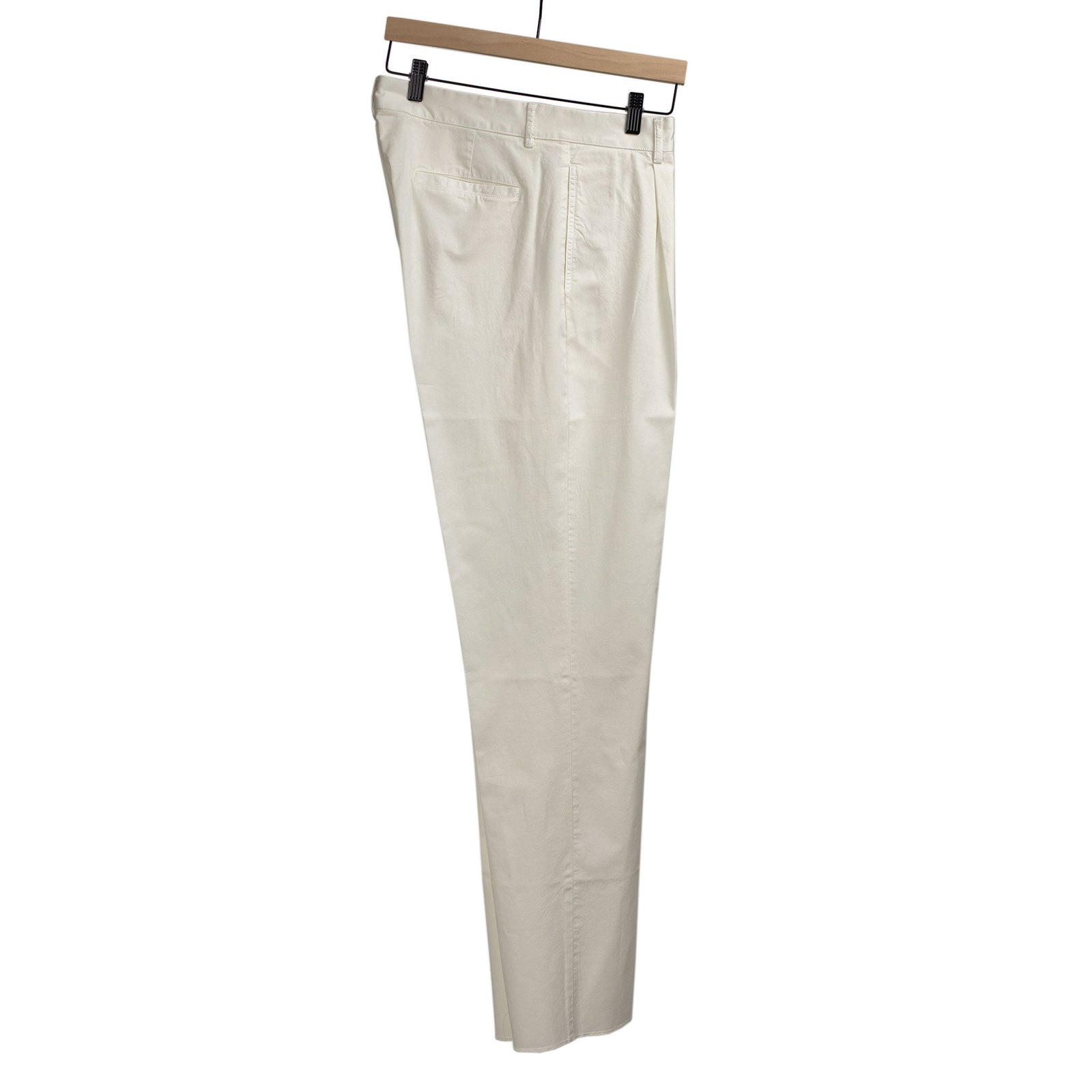 Aantioco Single Pleat Trousers In Panna Off White Cotton Twill