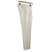 Aantioco single pleat trousers in Panna off-white cotton twill
