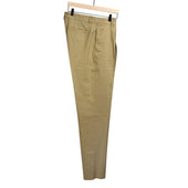 Aantioco single pleat trousers in beige cotton twill