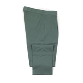 Aantioco Single Pleat Trousers In Green Cotton Twill