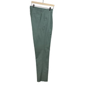 Aantioco single pleat trousers in sage green cotton twill