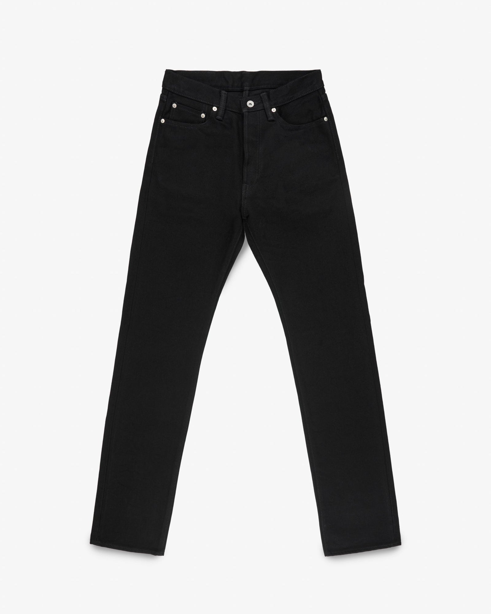 21oz Selvedge Denim Relaxed Tapered Cut Jeans - Superblack (Fades To Grey)