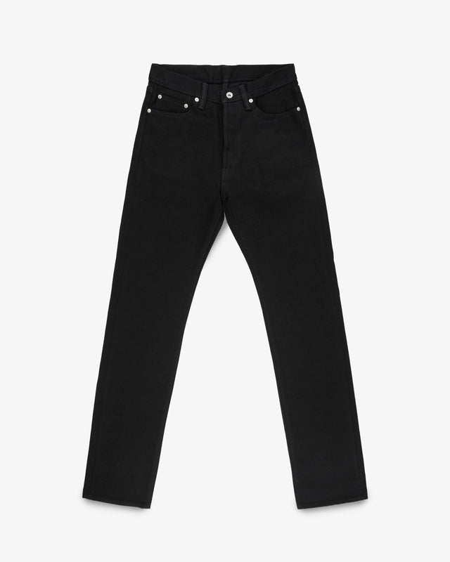 21oz Selvedge Denim Relaxed Tapered Cut Jeans - Superblack (Fades To Grey)