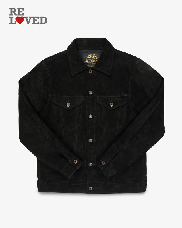 Horsehide Suede Modified Type III Jacket - Black (IHJ-155-BLK) Size Large