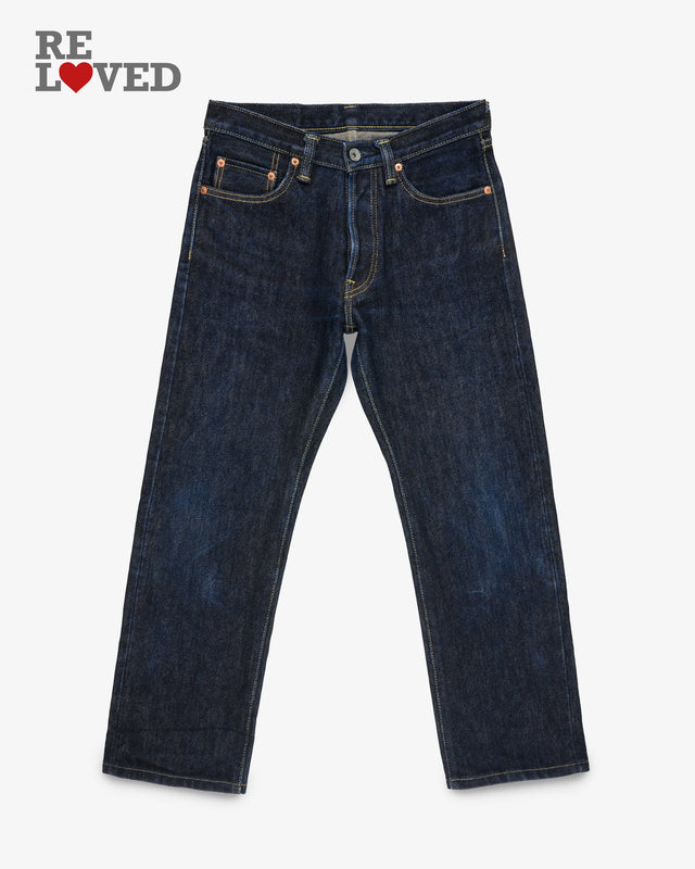 21oz Selvedge Denim Straight Cut Jeans - Indigo (IH-634S) Tag 30, Hemmed to 27.5"