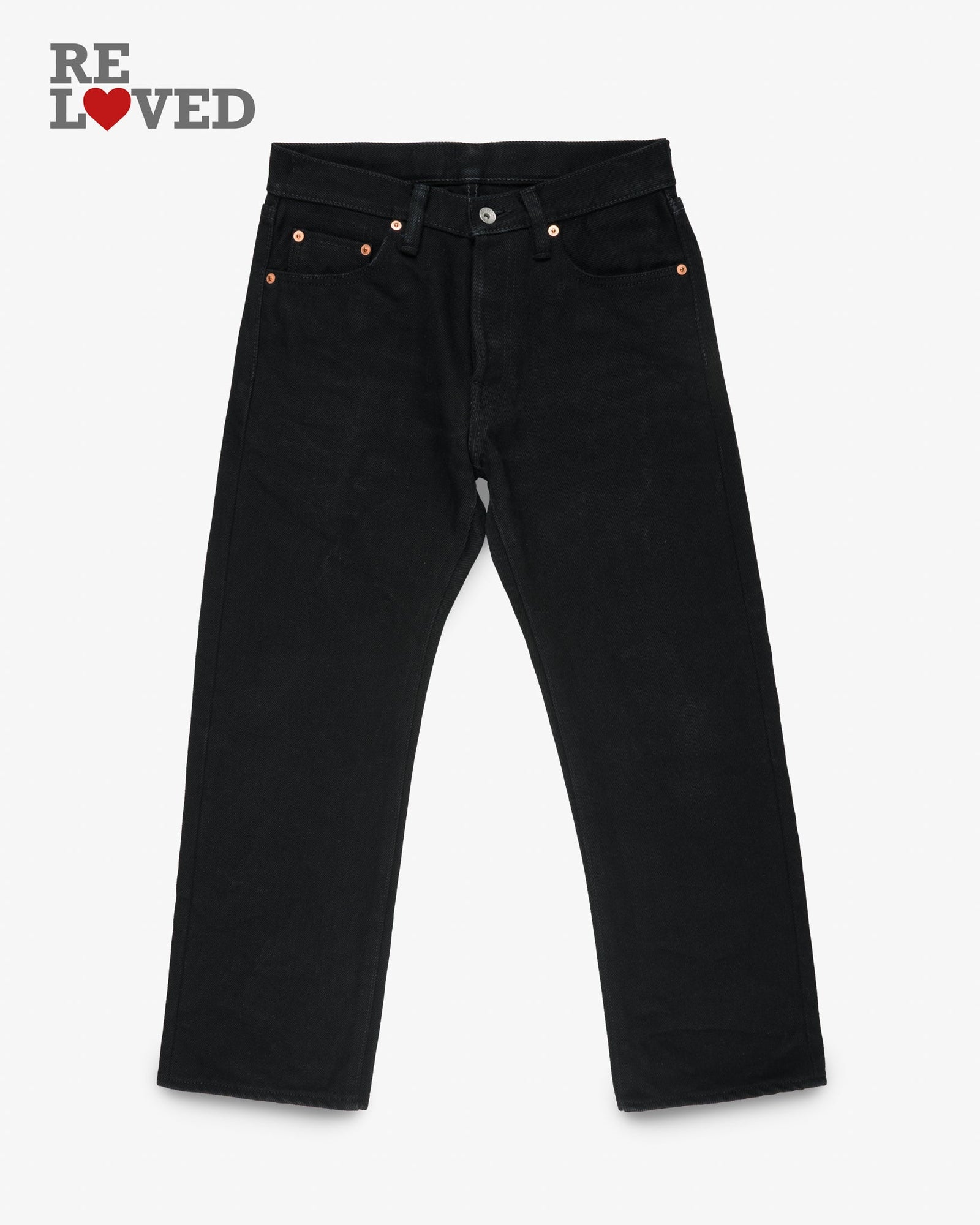 21oz Selvedge Denim Straight Cut Superblack Non Fade Tag 31 Hemmed To 26 2