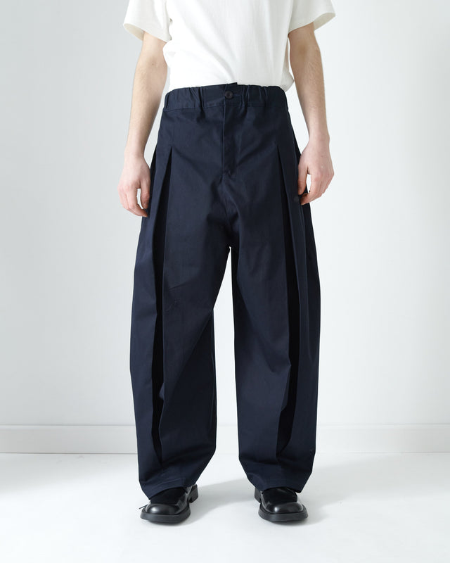 AW26 Box Pleat Trouser (Unisex) - Navy
