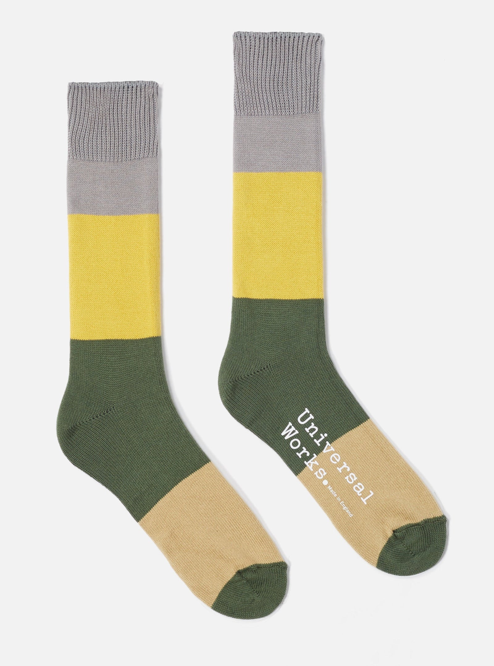 Grey Gold Cotton Bold Stripe Sock