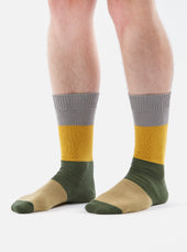 Grey Gold Cotton Bold Stripe Sock