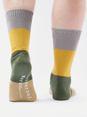 Grey Gold Cotton Bold Stripe Sock