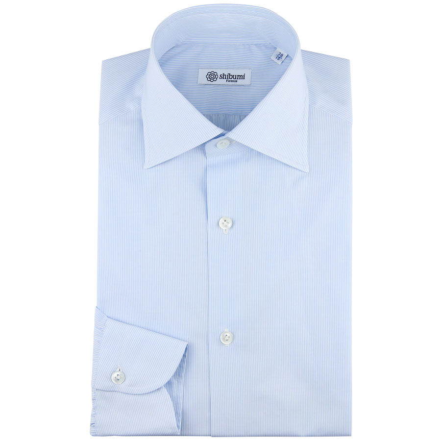 Poplin Semi Spread Shirt Light Hairline Stripe