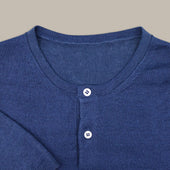 Short Sleeve Knitted Linen Henley Shirt In