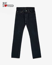 18oz Selvedge Indigo Slim Straight Cut - Indigo Overdyed Black (IH-666Sod) Tag 30, Hemmed to 32.4''