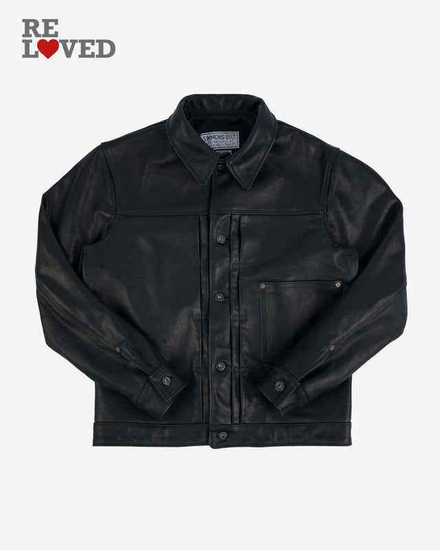 Iron Heart x Simmons Bilt Horsehide Type I Jacket - Black (IHSB-T1-BLK) Size XL