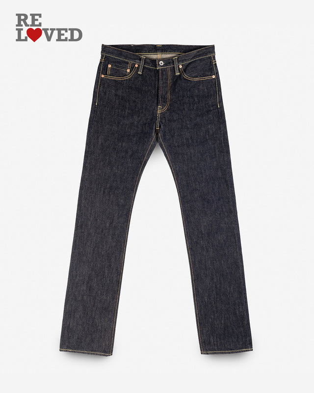 21oz Selvedge Denim Slim Straight Cut Jeans - Indigo (IH-666S-21) Tag 30, Hemmed to 28.0"