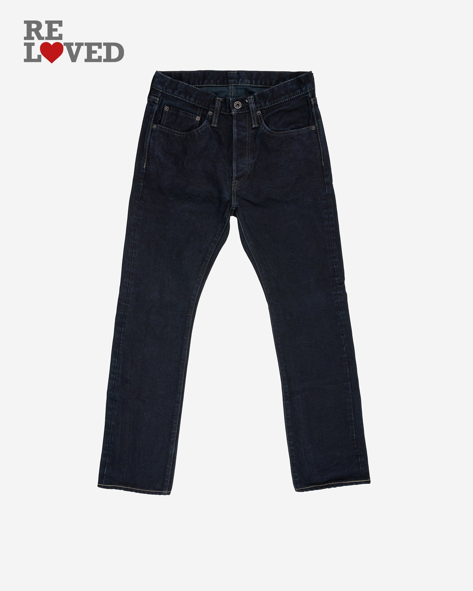 14oz Selvedge Denim Super Slim Cut Jeans Indigo Overdyed Tag 30 Hemmed To 29 4