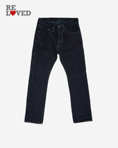 14oz Selvedge Denim Super Slim Cut Jeans - Indigo Overdyed Black (IH-555S-142od) Tag 30, Hemmed to 29.4