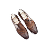 Two Eyelet French Norwegian Derby In Milkchocolate Calf Leather