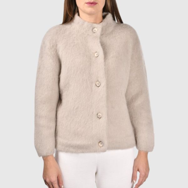 Napped Finish Stockinette Stitch Cardigan
