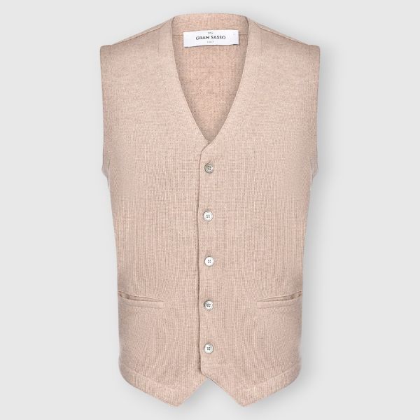 Merinos wool waistcoat with pockets