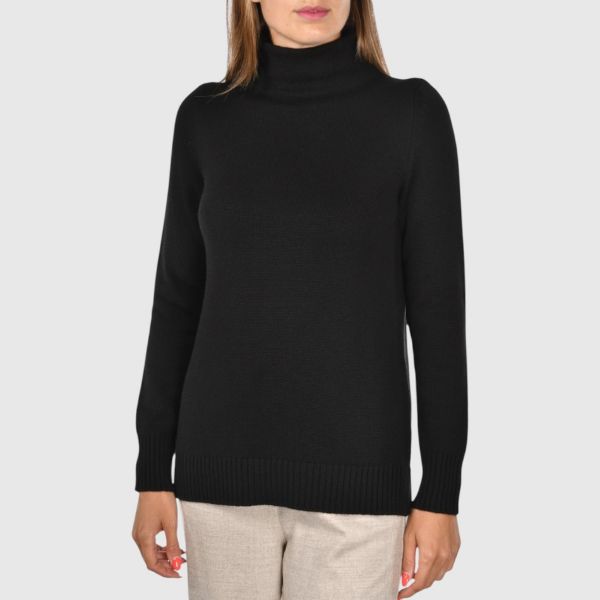 Side slits mock neck