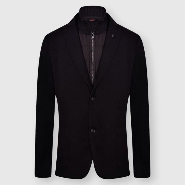 Rain wool knit jacket with removable bib