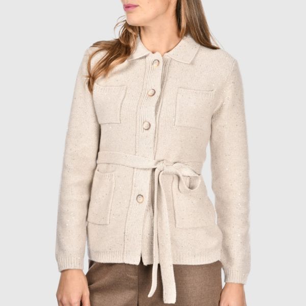 Micro Sequins Knit Jacket