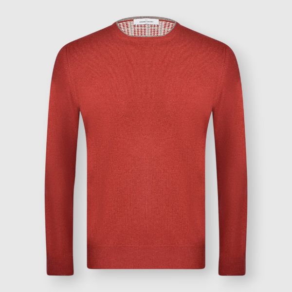 Crew neck with profiles and tweed patches