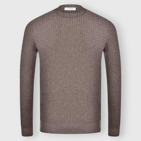 Micro cable crew neck