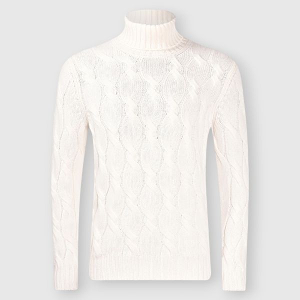 Cabled Cashmere Turtleneck