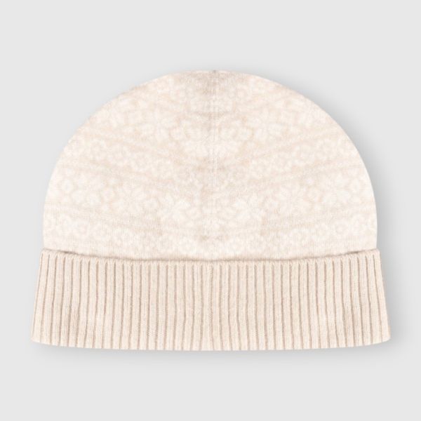 Jacquard cashmere beanie