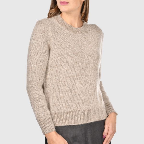 Stockinette stitch vanise' crew neck