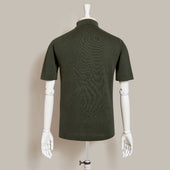 Short Sleeve Knitted Polo Shirt In
